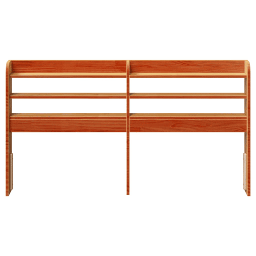 Cabeceira - Cabeceira de cama com prateleiras 135 cm pinho maciço castanho-mel