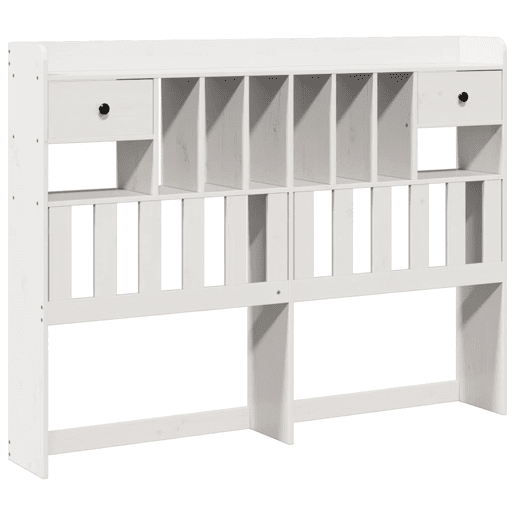 Cabeceira - Cabeceira de cama com arrumação 150 cm madeira de pinho maciça branco