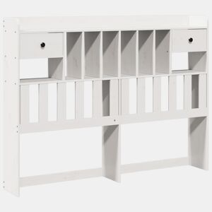 Cabeceira - Cabeceira de cama com arrumação 150 cm madeira de pinho maciça branco