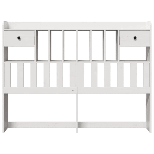 Cabeceira - Cabeceira de cama com arrumação 150 cm madeira de pinho maciça branco