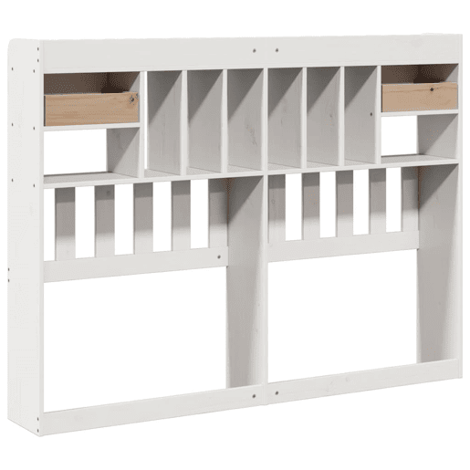 Cabeceira - Cabeceira de cama com arrumação 150 cm madeira de pinho maciça branco
