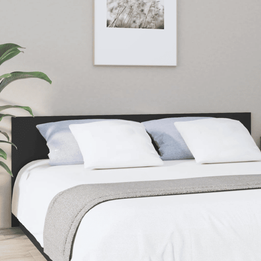Cabeceira - Cabeceira de cama 200x1,5x80 cm derivados de madeira preto