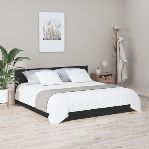 Cabeceira - Cabeceira de cama 200x1,5x80 cm derivados de madeira preto