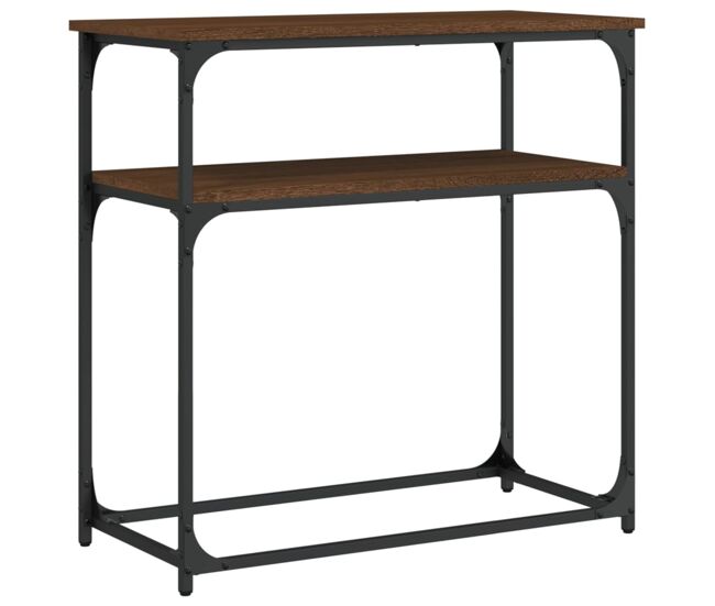 Mesa consola - mesa de entrada madera de ingeniería marrón roble 75x35,5x75 cm