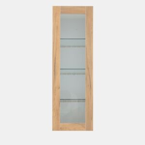 Móvel de sala 74x40x120 cm - Vitrine com 3 portas, LED, prateleira de vidro e gaveta - Alto brilho