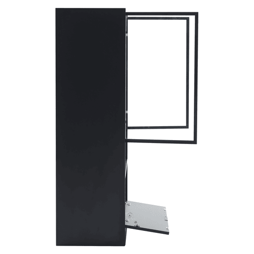 Vitrine LED moderna 120 cm - Com iluminação LED de 16 cores, vitrine de vidro com portas de vidro e porta basculante - Preto