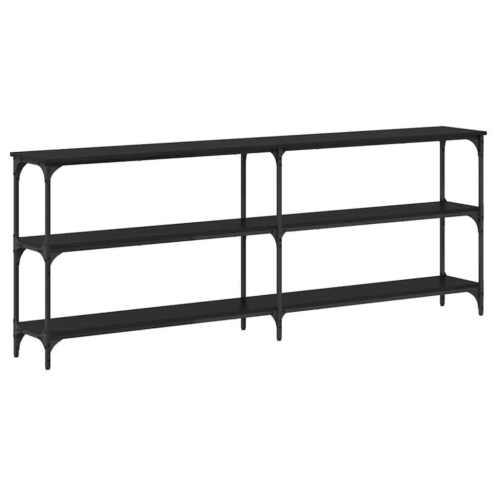 Mesa consola - mesa de entrada con estante roble negro 200 x 29 x 75 cm