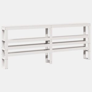 Cabeceira - Cabeceira de cama com prateleiras 200 cm madeira de pinho maciça branco