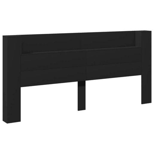 Armário de Cabeceira - Cabeceira de cama com luzes LED 220x16,5x103,5 cm preto