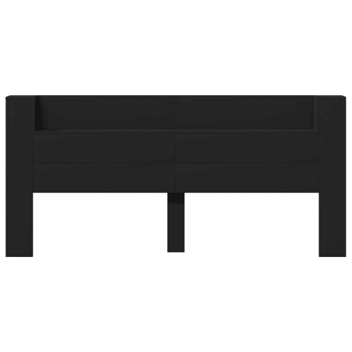 Armário de Cabeceira - Cabeceira de cama com luzes LED 220x16,5x103,5 cm preto