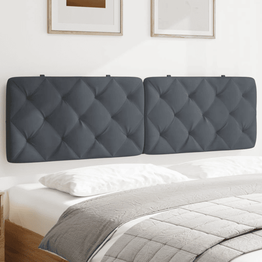 Almofadão de Cabeceira - Cabeceira de cama 180 cm veludo cinzento-escuro
