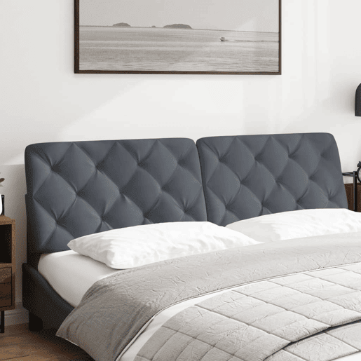 Almofadão de Cabeceira - Cabeceira de cama 180 cm veludo cinzento-escuro