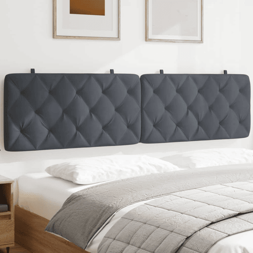 Almofadão de Cabeceira - Cabeceira de cama 200 cm veludo cinzento-escuro