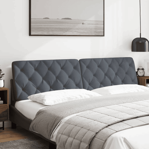 Almofadão de Cabeceira - Cabeceira de cama 200 cm veludo cinzento-escuro