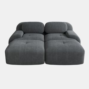 Sofá modular de 2 lugares - com chaise longue, antiderrapante, ergonómico - Cinza