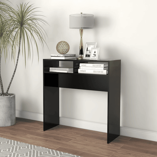 Mesa Consola - Mesa De Entrada 78x30x80 cm derivados de madeira preto