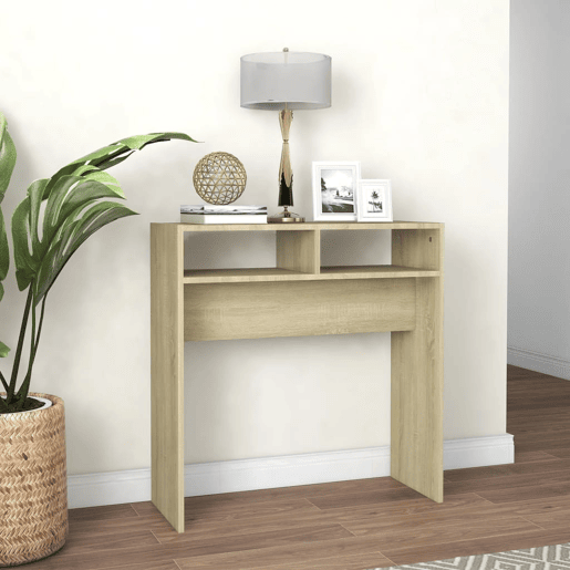 Mesa Consola - Mesa De Entrada 78x30x80 cm derivados de madeira carvalho sonoma