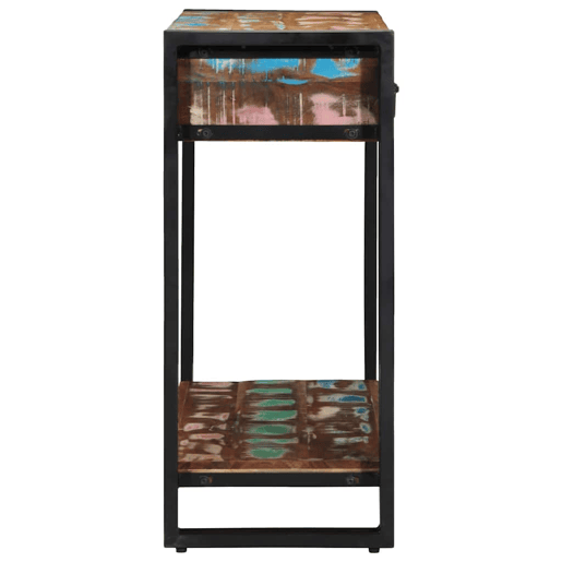 Mesa Consola - Mesa De Entrada Multicolor 90 x 33 x 75 cm Madeira recuperada maciça