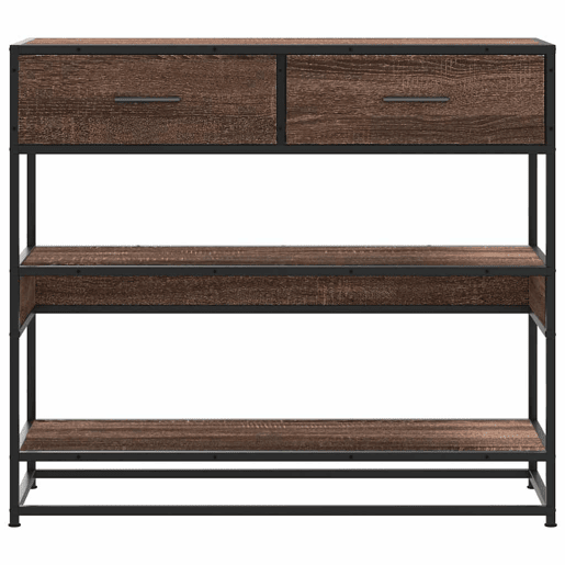 Mesa Consola - Mesa De Entrada 90x35x80 cm derivados madeira carvalho castanho