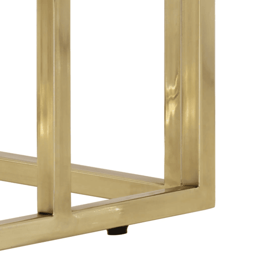 Mesa Consola - Mesa De Entrada aço inoxidável e vidro temperado dourado