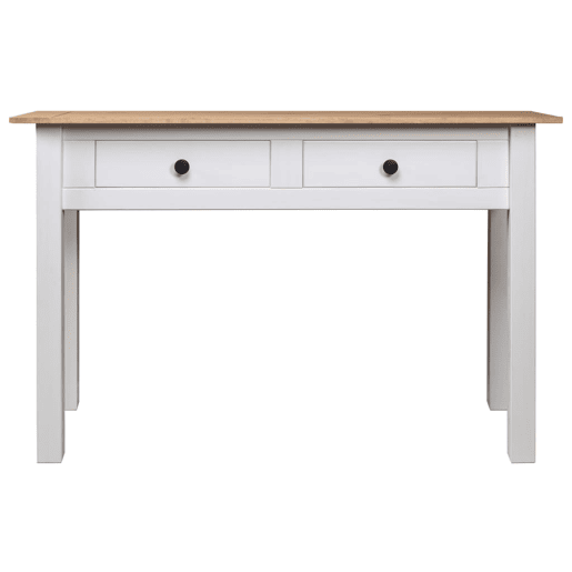 Mesa Consola - Mesa De Entrada 110x40x72 cm pinho maciço Panama branco