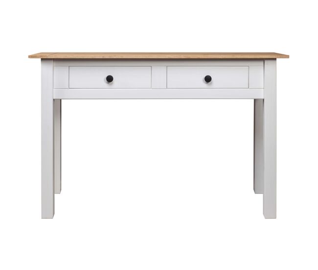 Mesa consola - mesa de entrada madera maciza pino panamá blanco 110x40x72cm