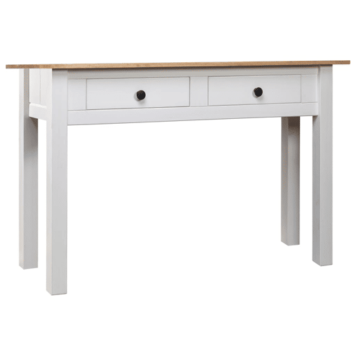 Mesa Consola - Mesa De Entrada 110x40x72 cm pinho maciço Panama branco