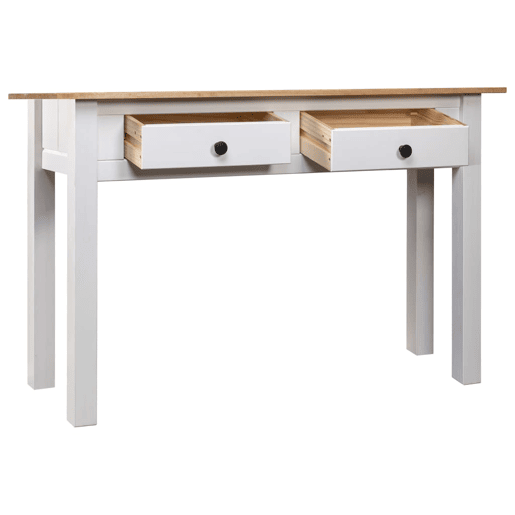 Mesa Consola - Mesa De Entrada 110x40x72 cm pinho maciço Panama branco