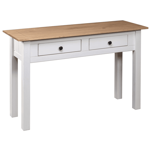Mesa Consola - Mesa De Entrada 110x40x72 cm pinho maciço Panama branco