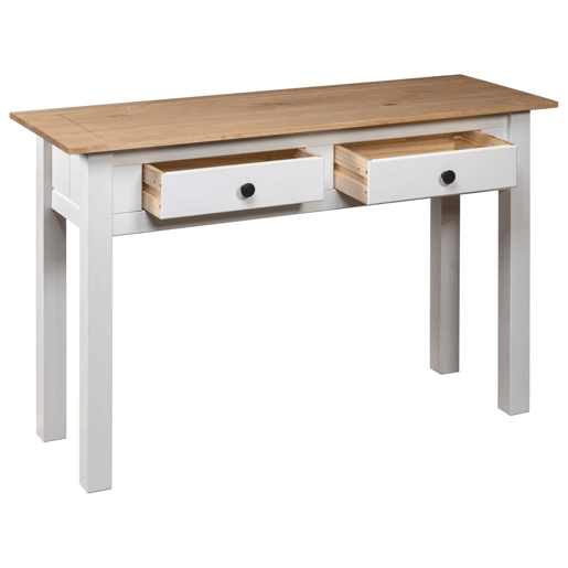 Mesa Consola - Mesa De Entrada 110x40x72 cm pinho maciço Panama branco