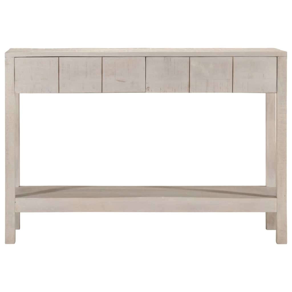 Mesa consola - mesa de entrada madera maciza de mango blanco 110x35x75 cm