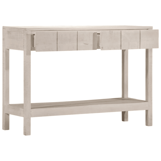 Mesa Consola - Mesa De Entrada 110x35x75 cm madeira de mangueira maciça branco Mesa Consola - Mesa De Entrada 110x35x75 cm madeira de mangueira maciça branco