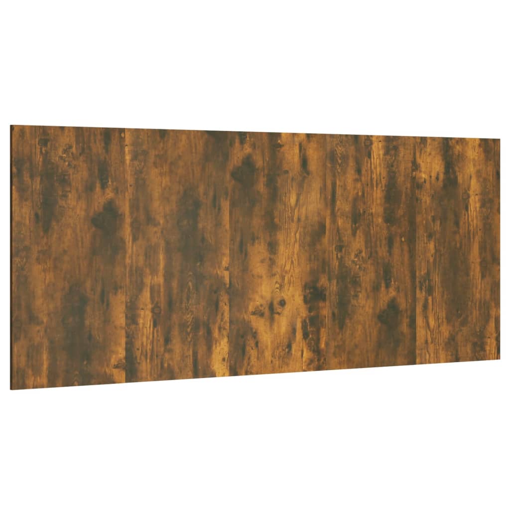 cabecero cama - mueble cabecero madera contrachapada roble ahumado 200x15x80 cm
