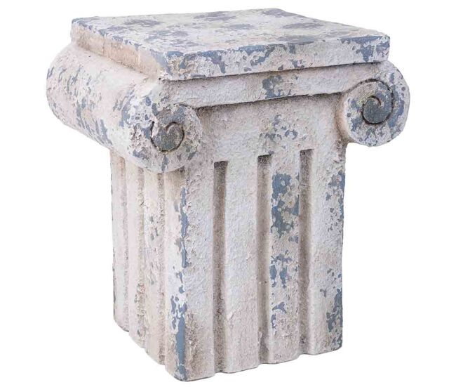 Columna decorativa color piedra, 37x29x39h cm