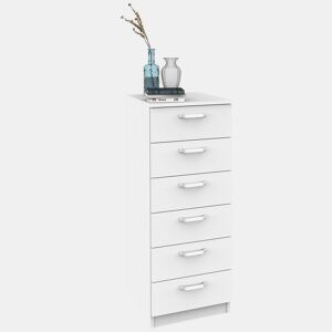 Briebe Prakt Cômoda de Quarto, Sinfonier 6 Gavetas, 110x40x40 cm, Quarto Casal, Juvenil, Infantil, , Branco