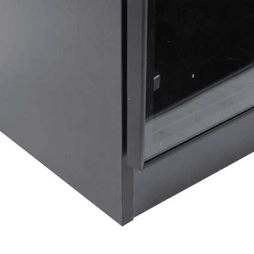 Vitrine de vidro 80x40x160 cm - Vitrine de porta dupla com iluminação LED APP, prateleiras móveis - Cor preta
