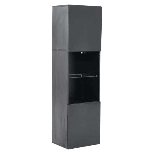 Vitrine alta 45x35x160 cm - LED, 1 prateleira de vidro - Preto brilhante