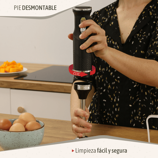 Briebe HB1173BLK Elegance Varinha, Misturador Stand Destacável, Lâminas Aço Inoxidável, 600, Preto