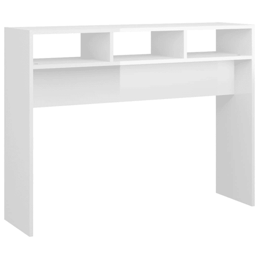 Mesa Consola - Mesa De Entrada 105x30x80 cm derivados de madeira branco brilhante
