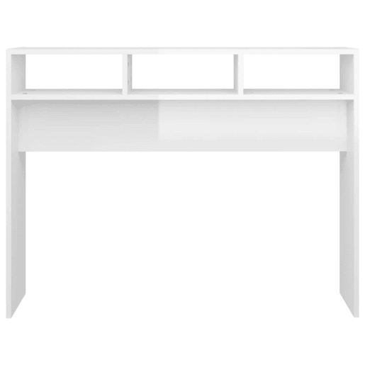 Mesa Consola - Mesa De Entrada 105x30x80 cm derivados de madeira branco brilhante