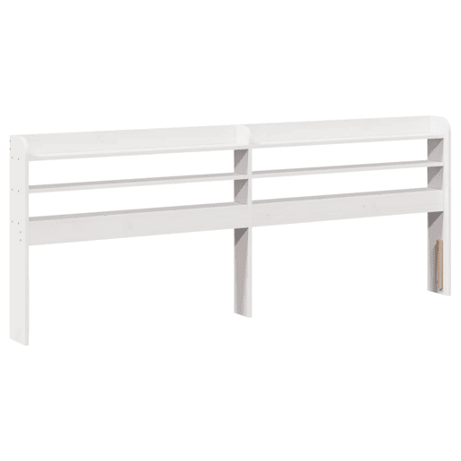 Cabeceira - Cabeceira de cama com prateleiras 180 cm madeira de pinho maciça branco