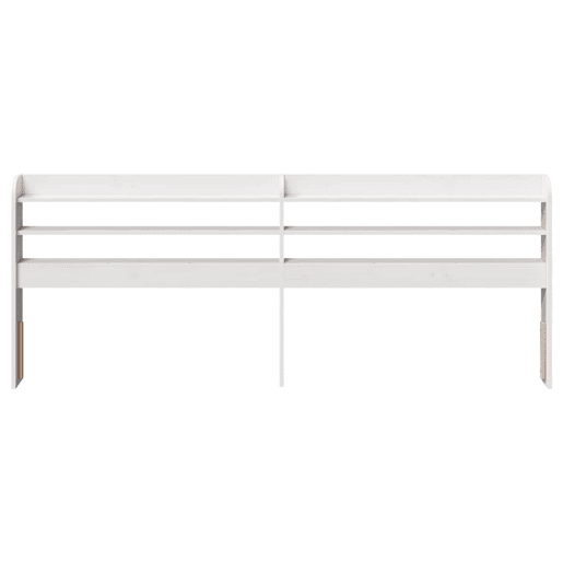 Cabeceira - Cabeceira de cama com prateleiras 180 cm madeira de pinho maciça branco