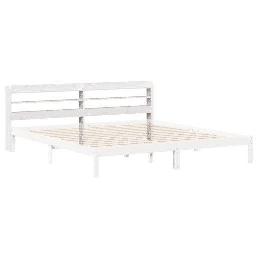 Cabeceira - Cabeceira de cama com prateleiras 180 cm madeira de pinho maciça branco