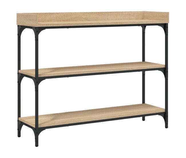 Mesa consola - mesa de entrada con estantes roble sonoma 100x30x80 cm