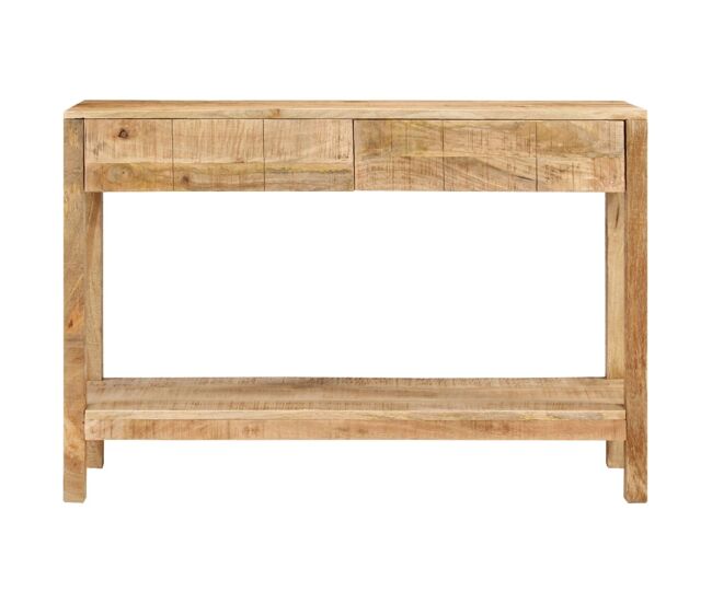 Mesa consola - mesa de entrada con 2 cajones madera maciza de mango 110x35x75 cm