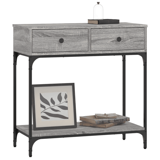 Mesa Consola - Mesa De Entrada 75x34,5x75 cm derivados de madeira cinzento sonoma