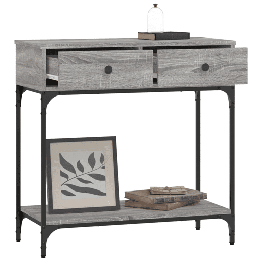 Mesa Consola - Mesa De Entrada 75x34,5x75 cm derivados de madeira cinzento sonoma