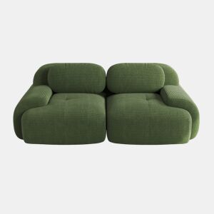 Sofá Loveseat 82'' - Cordão, modular, com braços curvos e base antiderrapante, estofamento altamente elástico - Verde