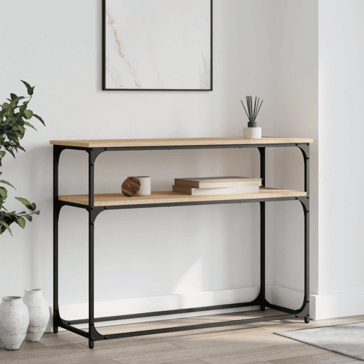 Mesa Consola - Mesa De Entrada 100x35,5x75cm derivados de madeira carvalho sonoma