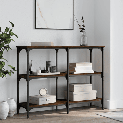 Mesa Consola - Mesa De Entrada 100x29x75 cm derivados madeira carvalho castanho